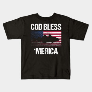 Cod Bless Merica Cod Fish Kids T-Shirt